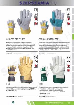 Bőrkesztyű, 4144, szürke erős marhahasíték /sárga vászon, méret: 12, 12pár / csomag