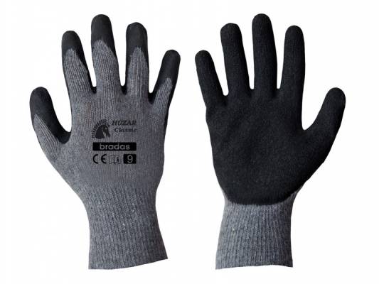 Védőkesztyű 10 HUZAR CLASSIC, latex, vastag.