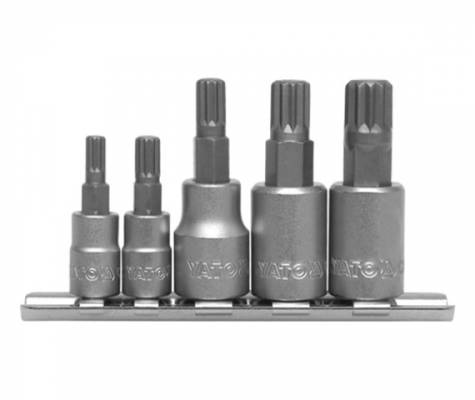Kulcs készlet, 5 db-os SPLINE 1/4col-3/8col M5-M12 YATO (04360) YATO