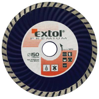 EXTOL PREMIUM gyémántvágó tárcsák turbo gránit/kerámia 230x22,2mm, max.6.650 ford/perc