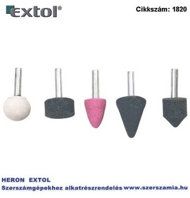 Köszörűkő készlet fúrógéphez 5db, 6 mm tengely, bliszter