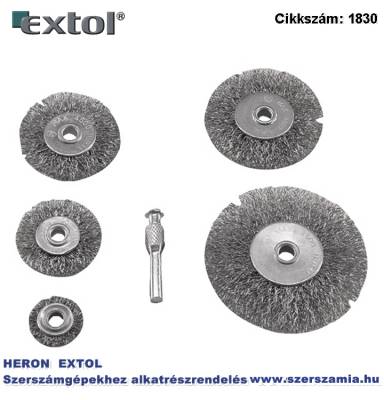 Drótcsiszoló körkefe készlet 25-38-50-63-75 mm, 6 mm csap, hullámos acél szálak: 0,3 mm, max. 4500rpm