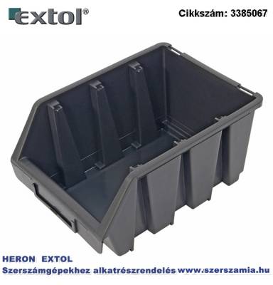 Tároló doboz, ERGOBOX 3, közepes, 170 x 240 x 125 mm, műanyag, fekete