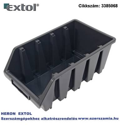 Tároló doboz, ERGOBOX 4, nagy, 205 x 340 x 155 mm, műanyag, fekete