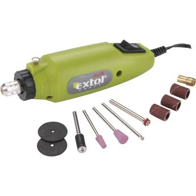 EXTOL CRAFT mini köszörű és fúrógép plusz tartozékok, 12V, 12.000 ford/perc