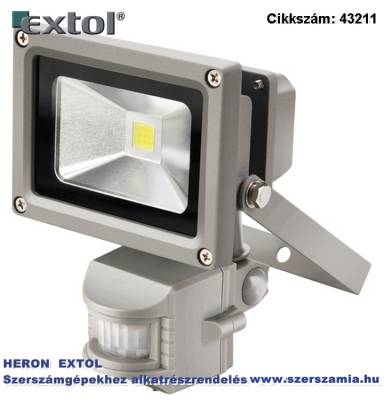 Led lámpa, falra szerelhető reflektor mozgásérzékelővel, 10W, 650 lm, ip44, 230V/50Hz