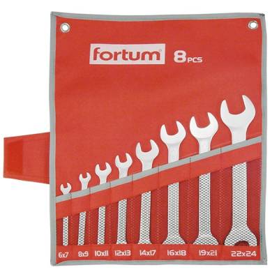 FORTUM 8 db-os villás kulcs készlet 6-24mm, vászon tok