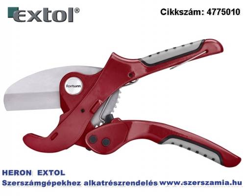 Műanyagcső vágóolló, max.: 42mm, PVC, PP, PE, PEX, PB, PVDF csövekhez, ALU test, SK5 acél penge