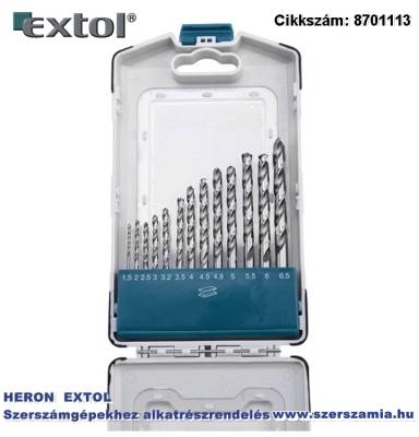 Fémfúró készlet, 13 db-os HSS 9341/M2, 1,5-6,5 mm, acélra, normál befogás, polírozott, műanyag tartóban