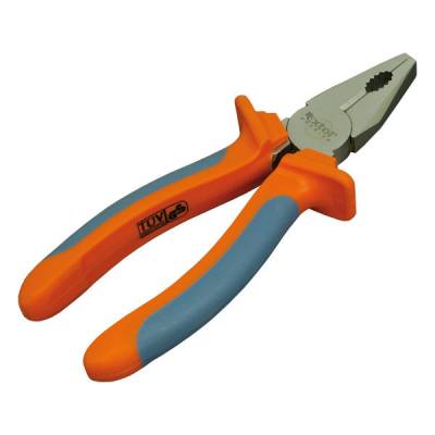 EXTOL PREMIUM Kombinált fogók, TÜV/GS, TPR nyél, akasztós szerszámtartó 180mm