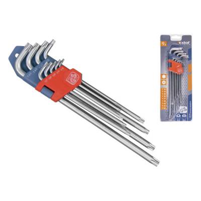 EXTOL CRAFT 9 db-os T10-T50 TORX kulcs készlet, extra hosszú