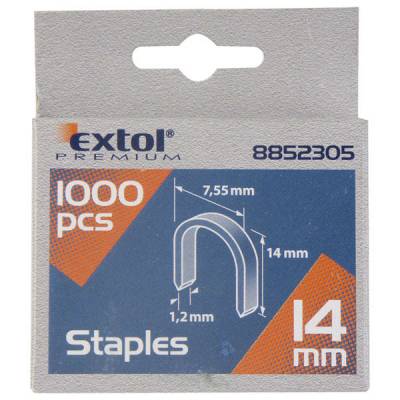 EXTOL PREMIUM U-szeg profi tűzőgéphez 7,55 x 0,52 x 1,2mm, 1000db/csomag