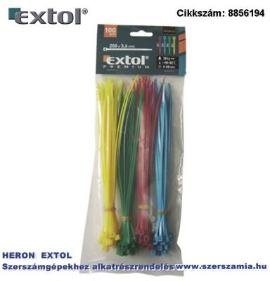 Kábelkötegelő 2,5 x 150 mm, 4 színű piros, kék, sárga, zöld, Nylon 100db/csomag