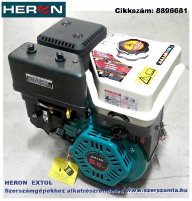 Benzinmotor főtengellyel 196 cm3, 4-ütemű, léghűtéses, OHV, 6,5 le/4000 ford/perc, kúpos tengelyvég, V-típus