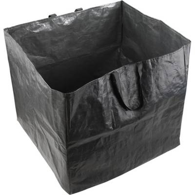Kerti levélgyűjtő/tároló zsák, négyzet alakú, 60x60x55cm, 200L, sötétzöld, PE polietilén