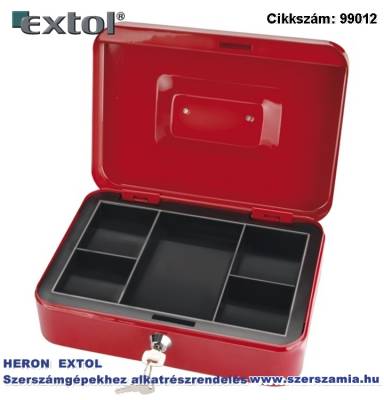 250 x 180 x 90/0,8 mm pénzkazetta, 2db kulccsal, változó színekben, festett acél EXTOL CRAFT