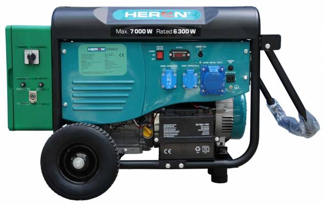 HERON 421 GREEN, 1 fázisú, 6,8 kVA-es, távindítóval felszerelt áramfejlesztő + AJÁNDÉK