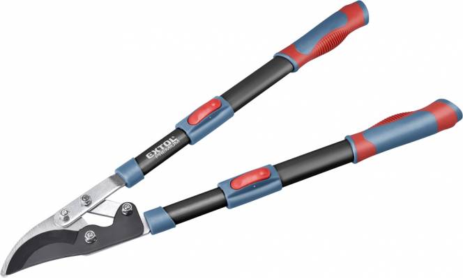 Ágvágó olló, mellévágó, tapadásmentes él, max.45mm vágás, teleszkópos ellipszis ALUnyél, gumírozott fogantyú, 670-940 mm