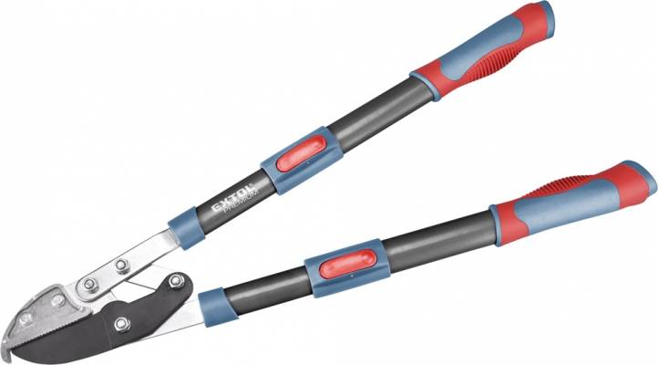 Ágvágó olló, rávágó, tapadásmentes él, max.45mm vágás, teleszkópos ellipszis ALUnyél, gumírozott fogantyú, 670-940 mm