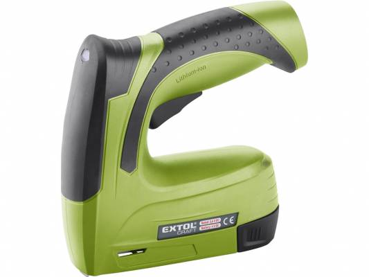 Akkus tűzőgép, Li-ion, 3,6V, 1300 mAh, kapcsok: 6-14mm (11,3×0,7mm), szegek:6-14mm (1,2×1,0-2,0), max. 30 lövés/perc