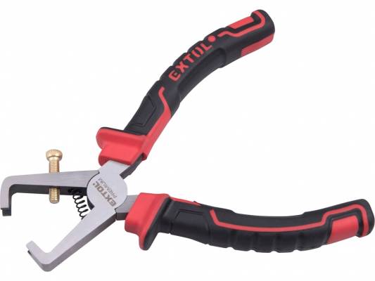 Blankoló fogó, 160mm, duál vörös/fekete TPR nyél, akasztós szerszámtartó