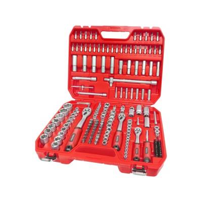 Dugókulcs készlet, CV., racsnis 45fog ; 1/4", 3/8" és 1/2", 172db, műanyag koffer