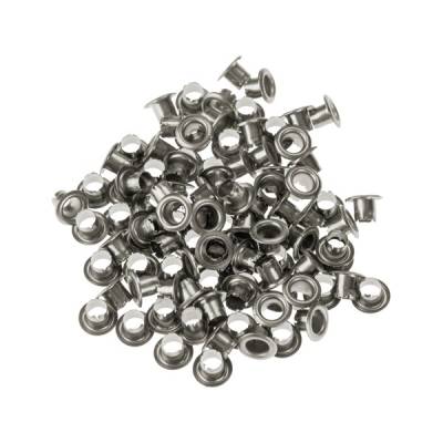 Fűzőlyuk (szegecskarima/patentszegecs) készlet 100 db, fényes-ezüst, nikkelezett, bőrlyukasztókhoz