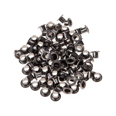 Fűzőlyuk (szegecskarima/patentszegecs) készlet 100 db, sötétszürke, nikkelezett, bőrlyukasztókhoz