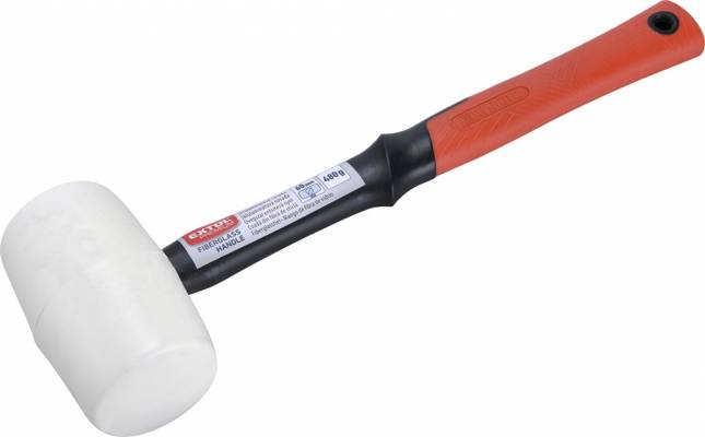 Gumikalapács üvegszálas nyéllel, fehér gumi , 70 mm, 0,68 kg
