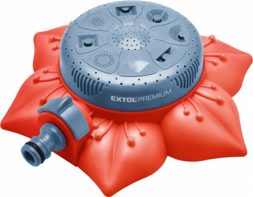 Locsoló, virág alakú talapzat, 8 funkciós, műanyag, kuplung csatlakozóval