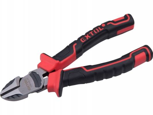 Oldalcsípő fogó, 190mm, duál vörös/fekete TPR nyél, 20% extra erőkifejtés, akasztós szerszámtartó