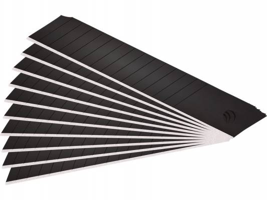 Pótpenge 10 db, fekete, tripla vágóéllel, 18×100×0,7mm, SK2 acél, HRC > 67, tripla vágóéllel, lézeres élezés