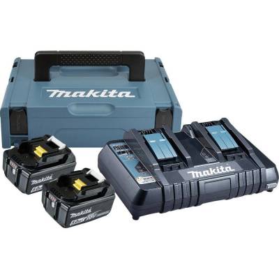 MAKITA 18V LXT Li-Ion 2x5,0Ah akku plusz DC18RD duplatöltő készlet plusz MAKPAC