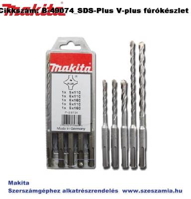 Fúrókészlet SDS-Plus V-plus 5 x 110 mm, 6,8,10,12 x 160 mm T2 MAKITA (MK-B-49074)