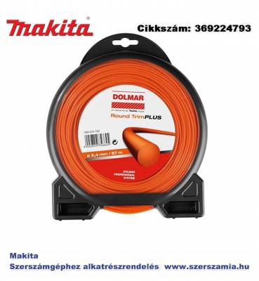 Kerek damil 2,4 mm, 87m narancs MAKITA (MK-369224793)