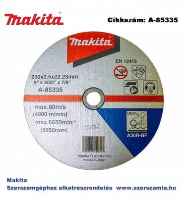 Vágókorong ACÉL 230 x 2,5 mm T2 MAKITA (MK-A-85335)