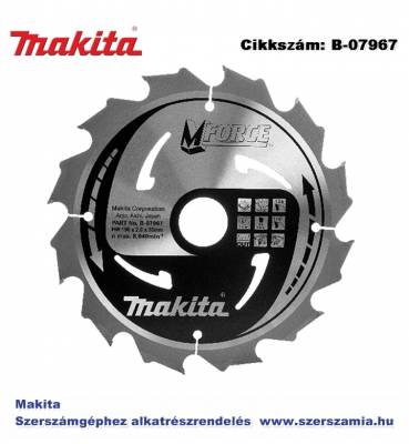 Körfűrészlap Mforce 190/30 mm Z12 T2 MAKITA (MK-B-07967)