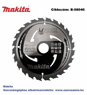 Körfűrészlap Mforce 185/30 mm Z24 T2 MAKITA (MK-B-08040)