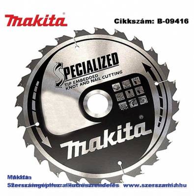 Körfűrészlap szög, csomósfa 185/30 mm Z2 T2 MAKITA (MK-B-09416)