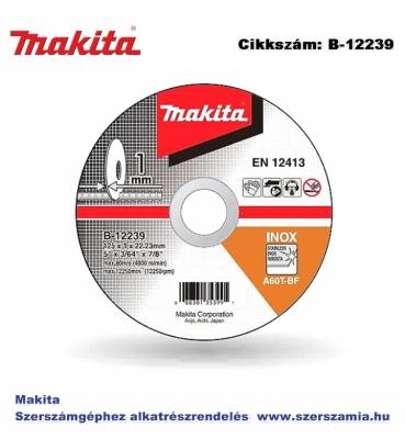 Vágókorong INOX 125 x 1 mm T2 MAKITA (MK-B-12239)