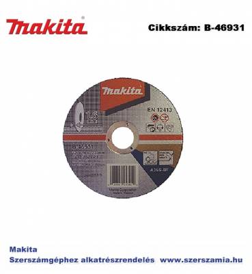 Vágókorong INOX 125 x 1,6 mm T2 MAKITA (MK-B-46931)