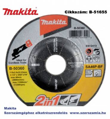 ABRASIVE WHEEL 125 x 2.0 x 22.23 MAKITA (MK-B-51655)