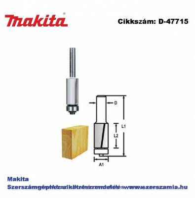 Szintbemaró csapágyas kés, befogó: 6 mm átmérő: 12,7 mm munkahossz: 26 mm T2 MAKITA (MK-D-47715)