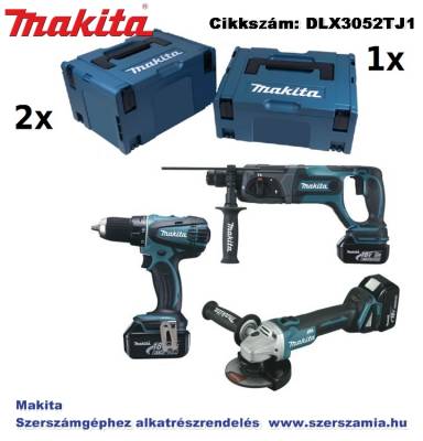 MAKITA 18V LXT Li-Ion készlet DDF456ZJ plusz DGA504ZJ plusz DHR241ZJ plusz 3x5,0Ah