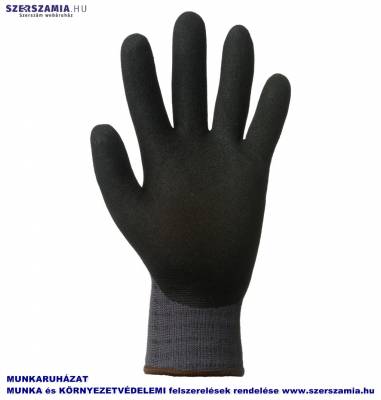 EUROGRIP Tenyerén fekete Nitril plusz Sandy csúszásbiztos réteg, méret: 9, 1 pár