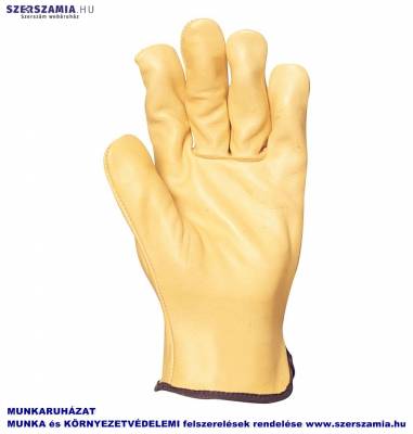 Bőrkesztyű, sárga színmarha tenyér és kézhát, méret: 9, 1 pár