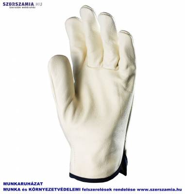 Bőrkesztyű, szürke színmarha,színbőr tenyér és kézhát, méret: 9 , 1 pár