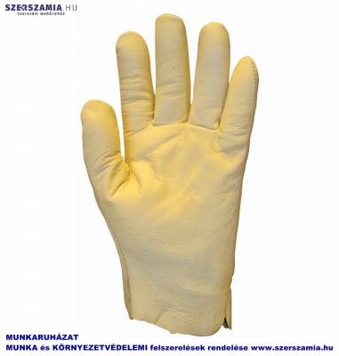 Bőrkesztyű, sárga színmarha tenyér/kézhát,olaj-víztaszító, méret: 10, 1 pár