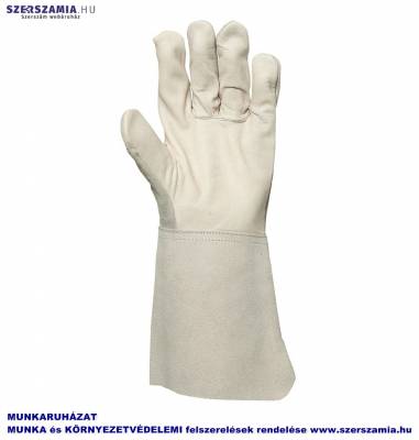 Hegesztőkesztyű,színbőr tenyér/hasíték kézhát,érvédővel, méret: 10, 1 pár