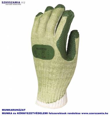 Mártott zöld vulkanizált Latex kesztyű, kötött szellőző kézhát, méret: 10, 12pár / csomag